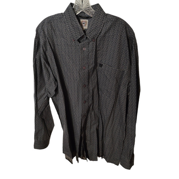 Cinch Other - Cinch Paisley Gray Long Sleeve Button Down Shirt. Size Large